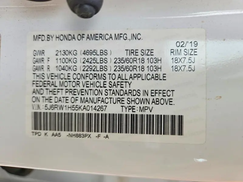 2019 HONDA CR-V EX  