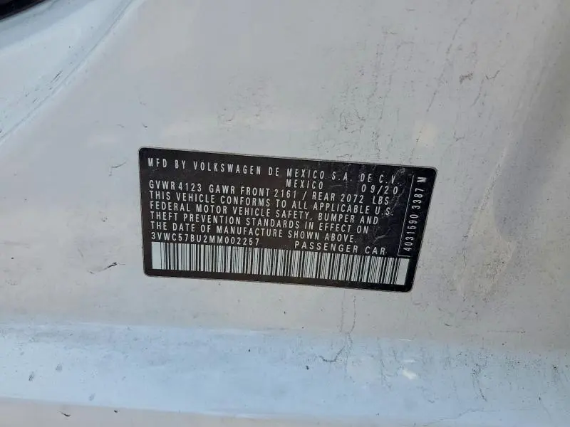 2021 VOLKSWAGEN JETTA S  