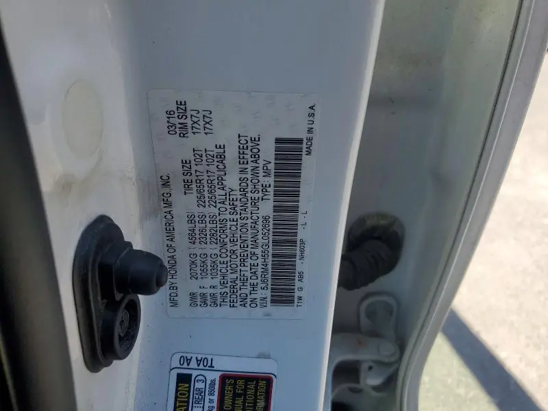 2016 HONDA CR-V EX  