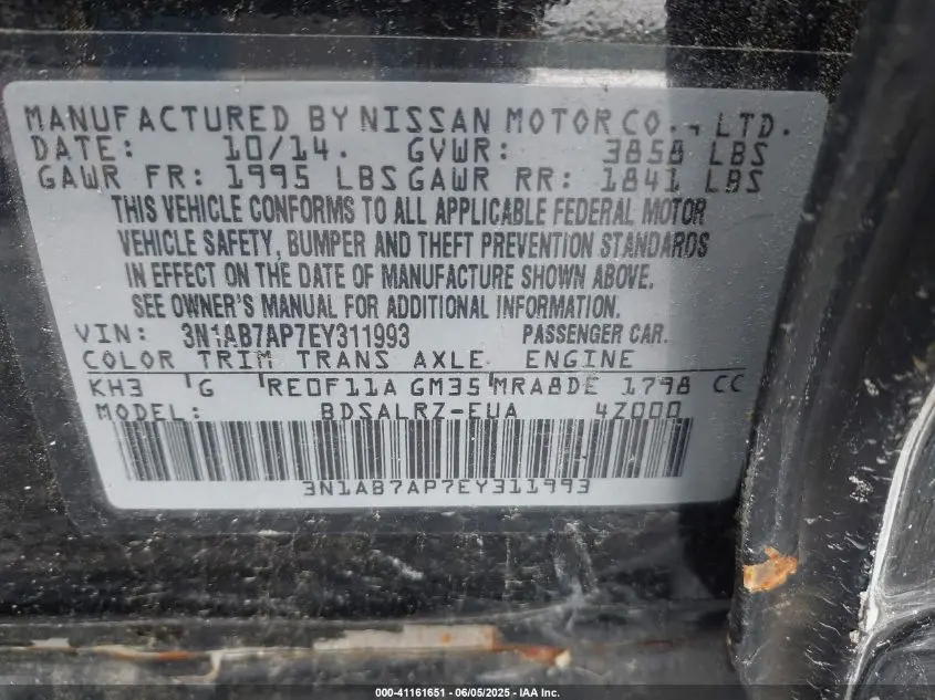 2014 NISSAN SENTRA SR