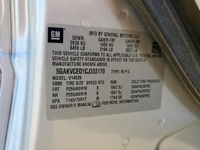 2012 BUICK ENCLAVE   