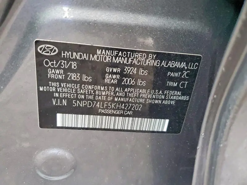 2019 HYUNDAI ELANTRA SE  