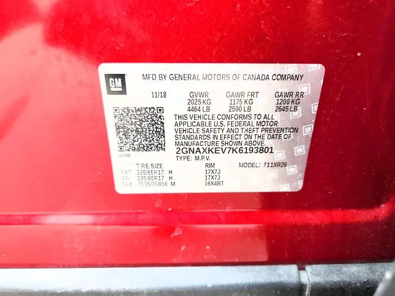 2019 CHEVROLET EQUINOX LT  