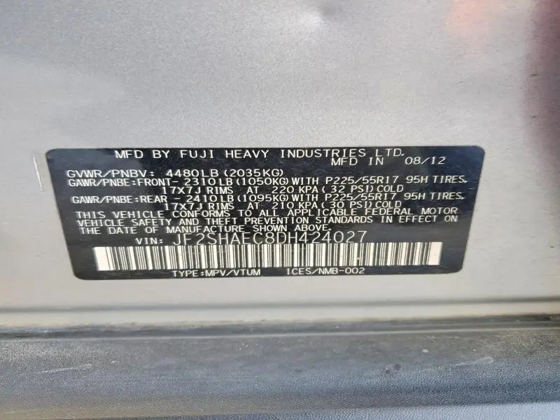 2013 SUBARU FORESTER LIMITED  