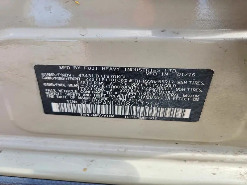 2016 SUBARU CROSSTREK LIMITED  