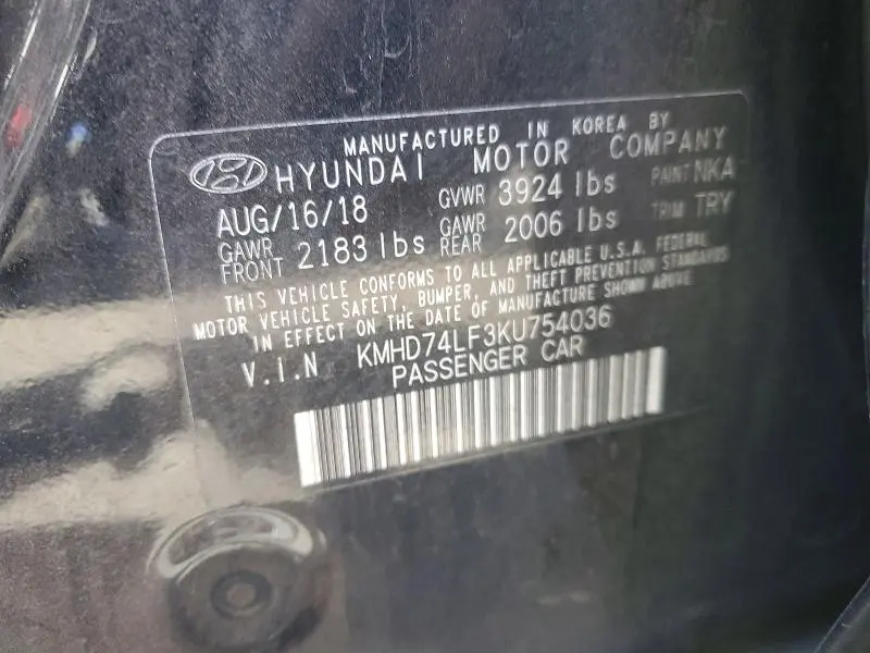 2019 HYUNDAI ELANTRA SE  