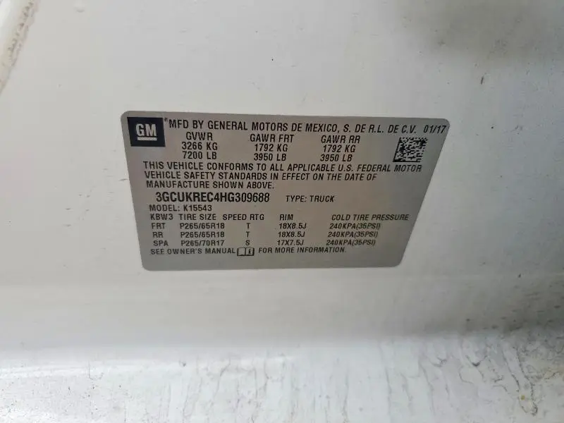 2017 CHEVROLET SILVERADO K1500 LT  