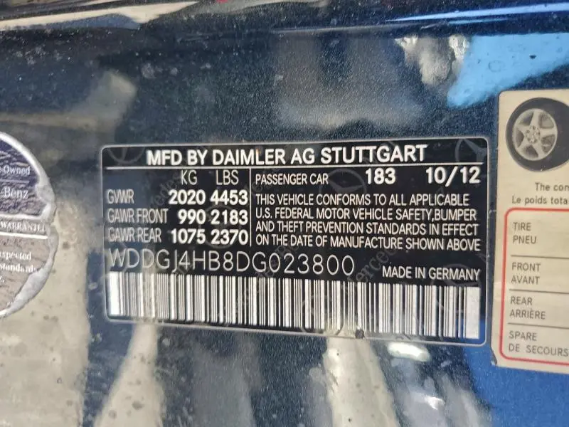 2013 MERCEDES-BENZ C 250  