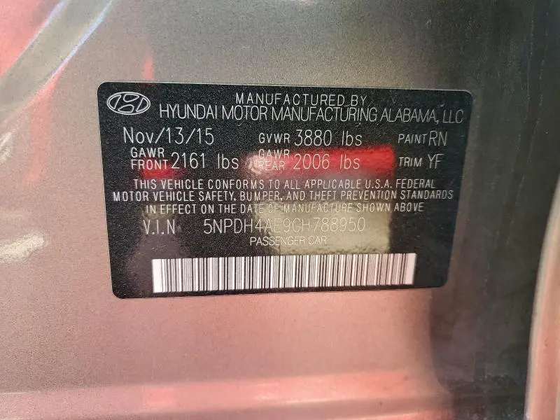 2016 HYUNDAI ELANTRA SE  