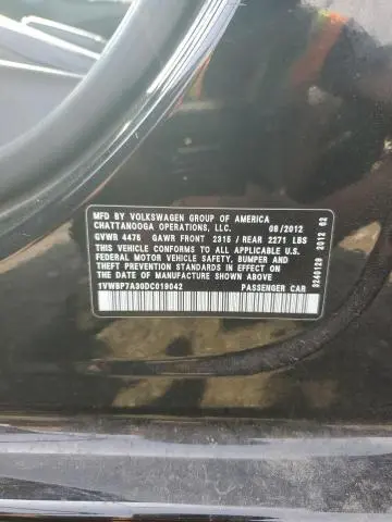 2013 VOLKSWAGEN PASSAT SE  