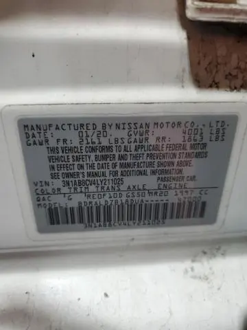 2020 NISSAN SENTRA SV  