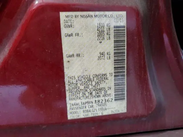 2015 NISSAN ALTIMA 2.5  