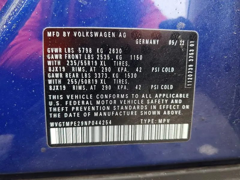 2022 VOLKSWAGEN ID.4 PRO S  