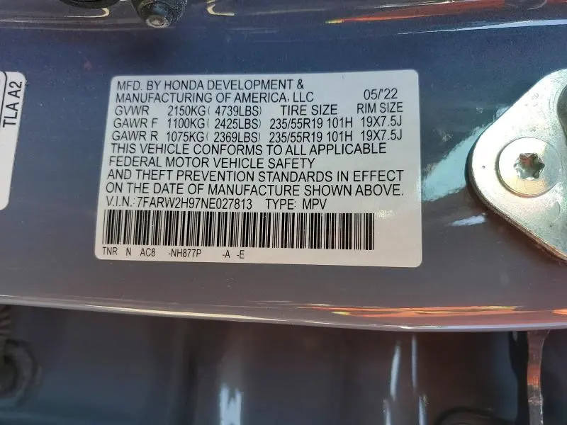 2022 HONDA CR-V TOURING  