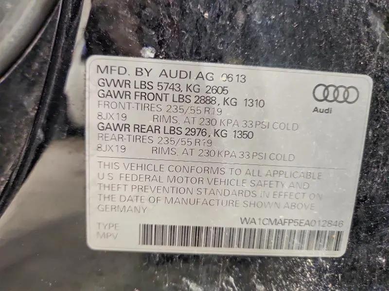 2014 AUDI Q5 TDI PREMIUM PLUS  