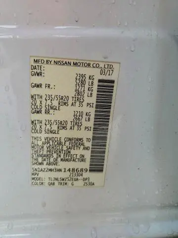 2017 NISSAN MURANO S  