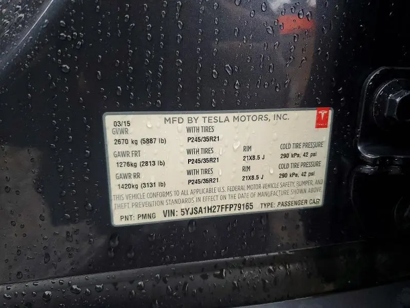 2015 TESLA MODEL S 85D  