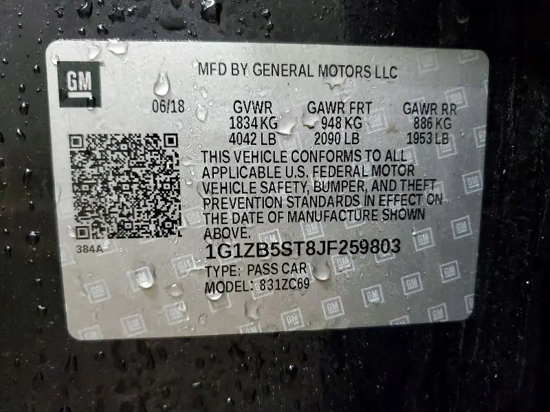 2018 CHEVROLET MALIBU LS  