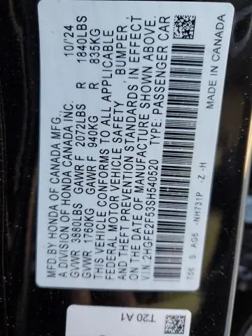 2025 HONDA CIVIC SPORT  