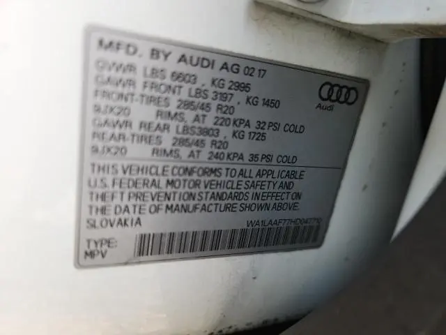 2017 AUDI Q7 PREMIUM PLUS  