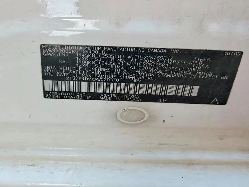 2010 TOYOTA RAV4 BASE  