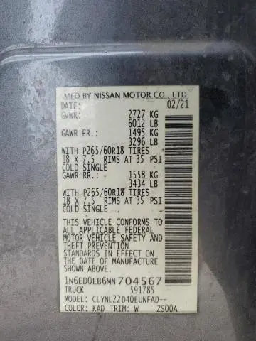 2021 NISSAN FRONTIER S  