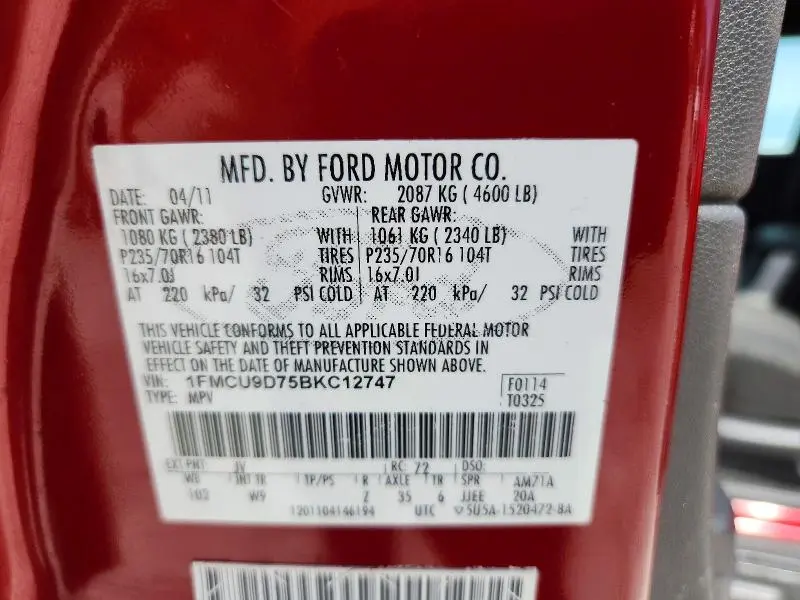 2011 FORD ESCAPE XLT  