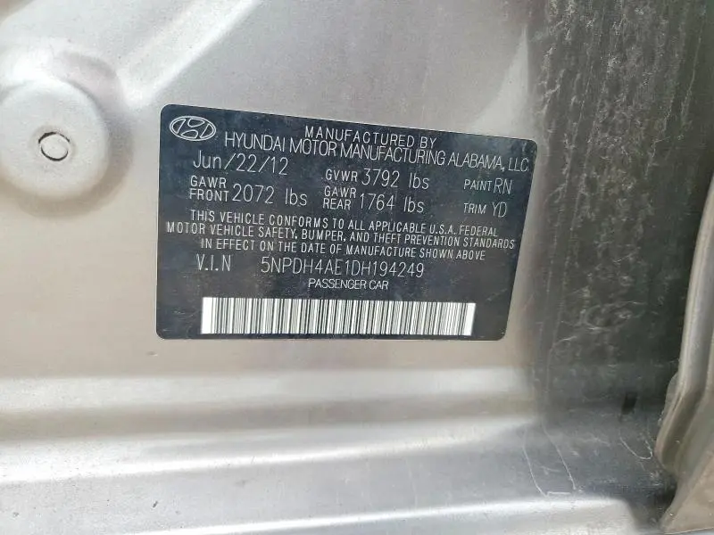 2013 HYUNDAI ELANTRA GLS  