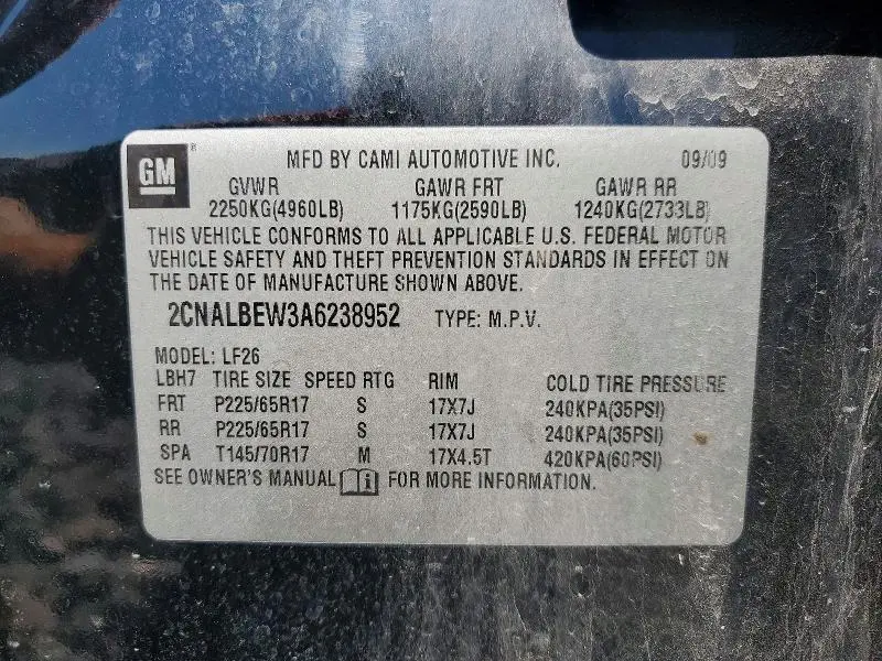 2010 CHEVROLET EQUINOX LS  