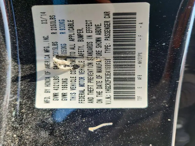 2014 HONDA ACCORD EXL  
