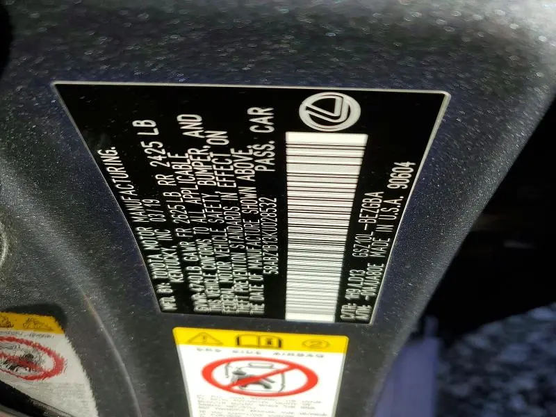 2019 LEXUS ES 350 BASE  