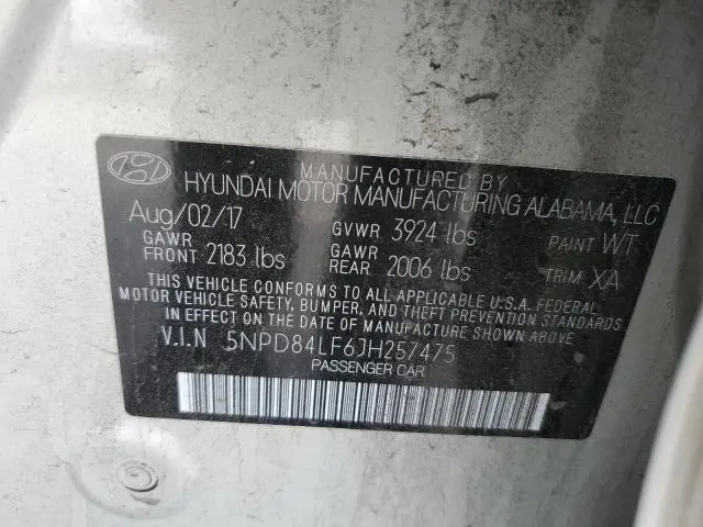 2018 HYUNDAI ELANTRA SEL  