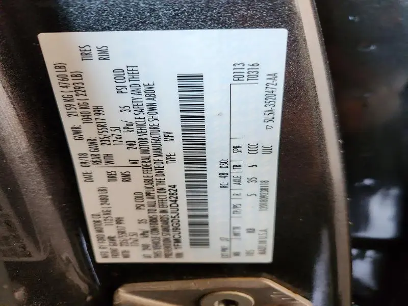 2018 FORD ESCAPE SE  