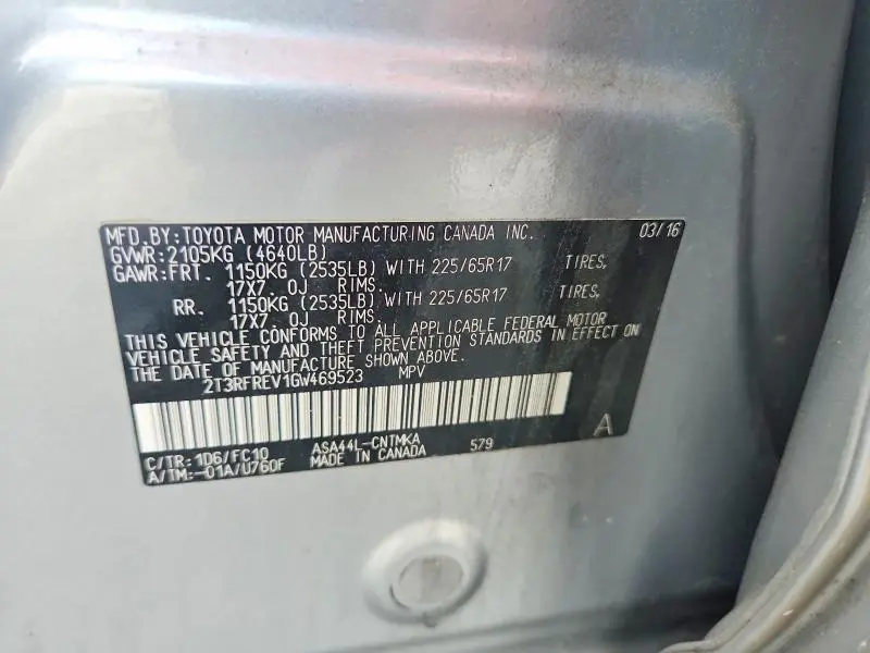 2016 TOYOTA RAV4 XLE  
