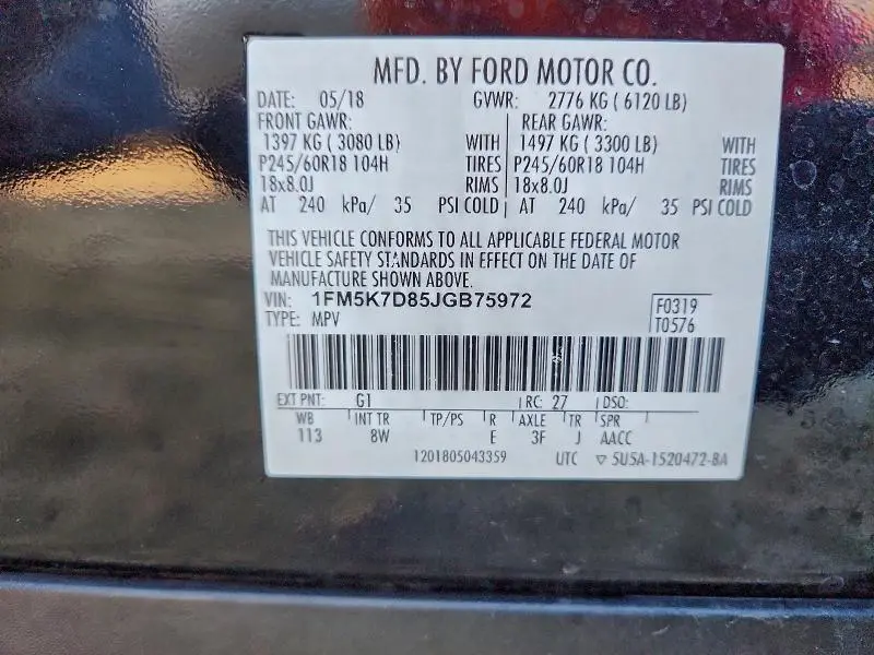 2018 FORD EXPLORER XLT  