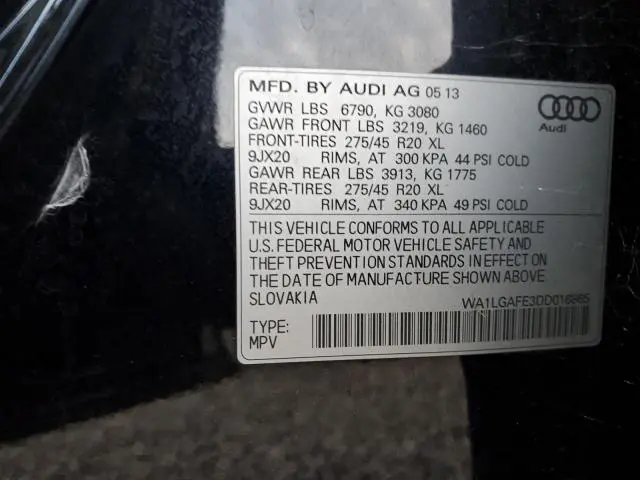 2013 AUDI Q7 PREMIUM PLUS  