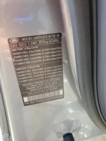 2012 LAND ROVER RANGE ROVER SPORT HSE LUXURY  