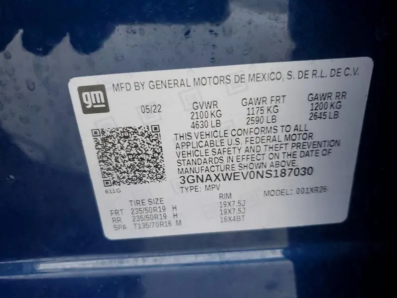 2022 CHEVROLET EQUINOX RS  