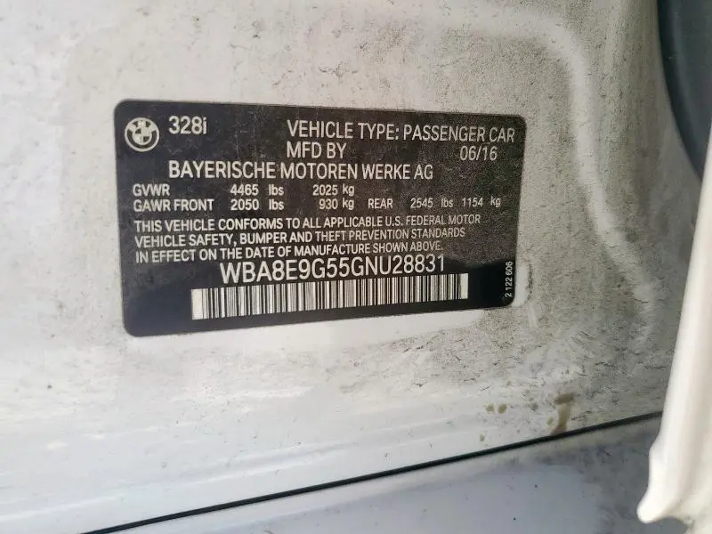 2016 BMW 328 I SULEV  