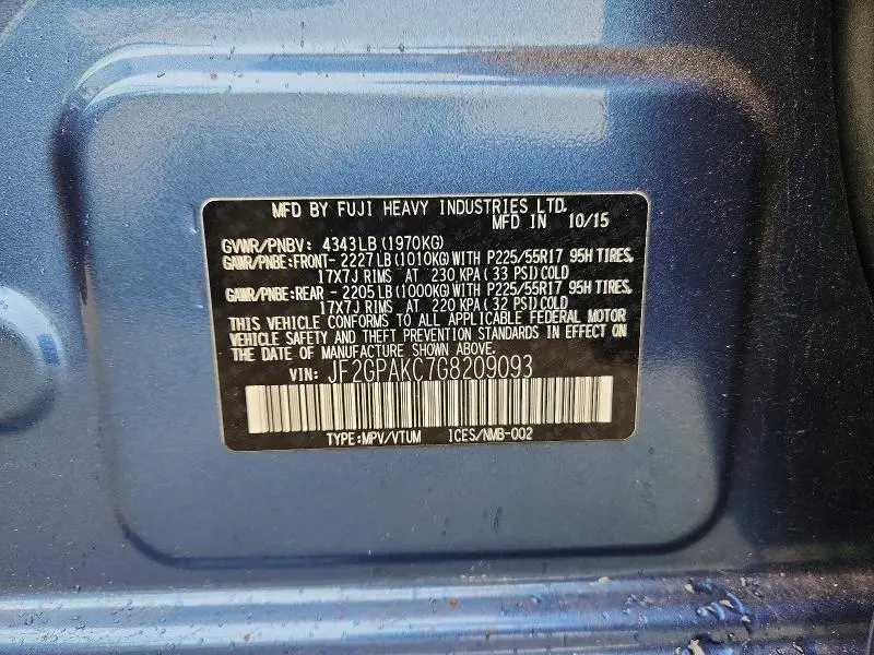 2016 SUBARU CROSSTREK LIMITED  