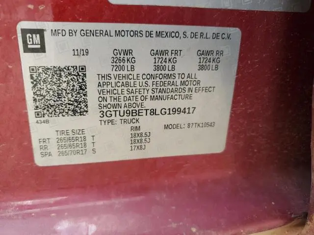 2020 GMC SIERRA K1500 SLE  