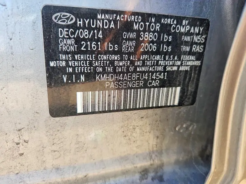 2015 HYUNDAI ELANTRA SE  