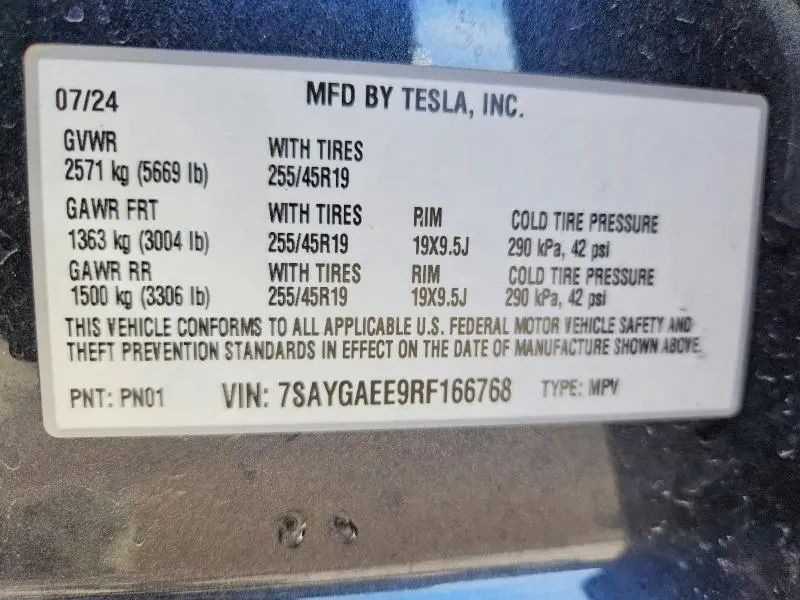 2024 TESLA MODEL Y   
