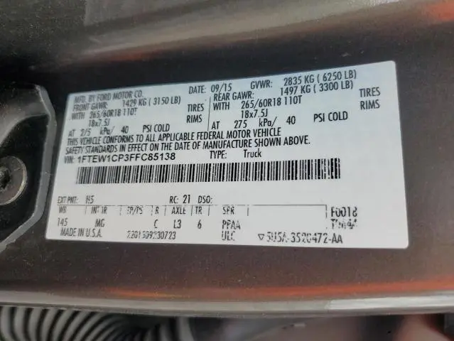 2015 FORD F150 SUPERCREW  