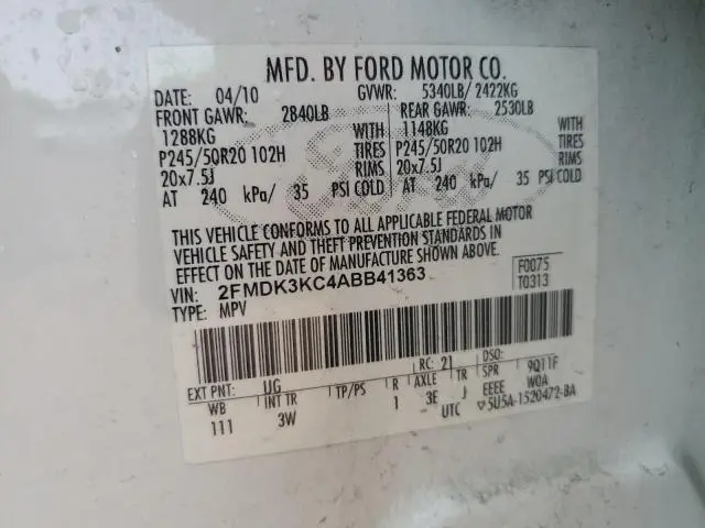 2010 FORD EDGE LIMITED  