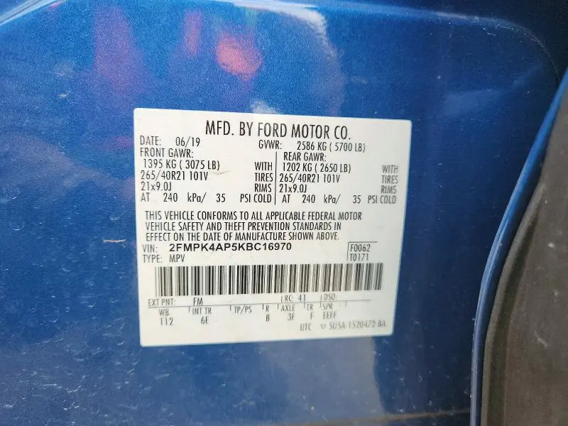 2019 FORD EDGE ST  