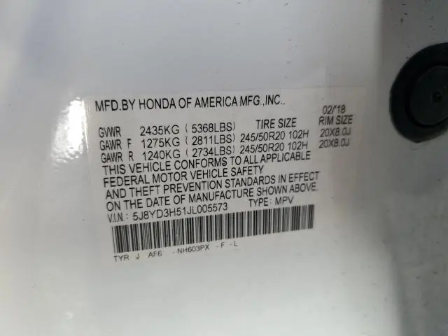 2018 ACURA MDX TECHNOLOGY  