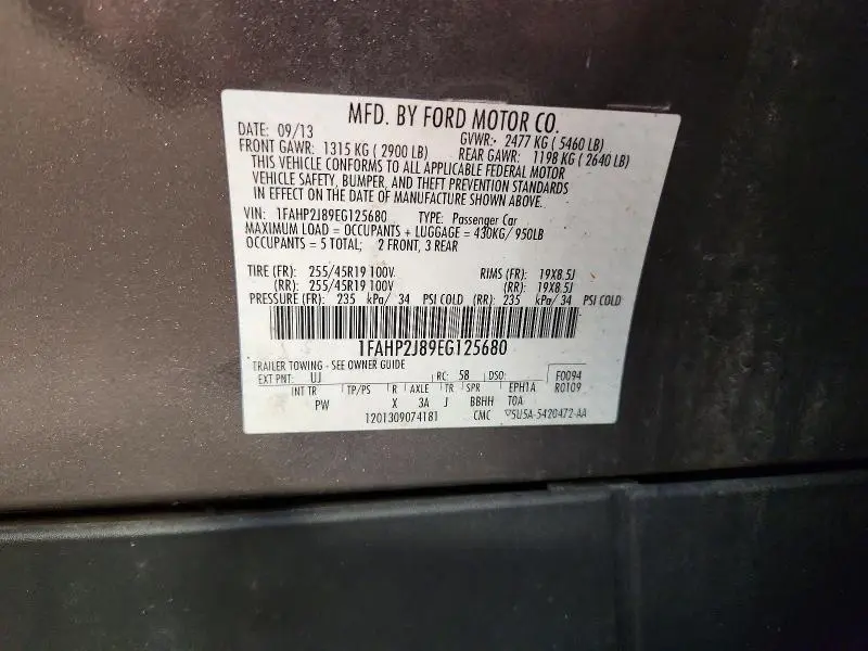 2014 FORD TAURUS LIMITED  