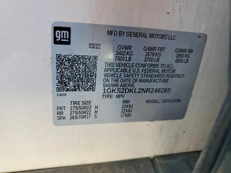 2022 GMC YUKON   