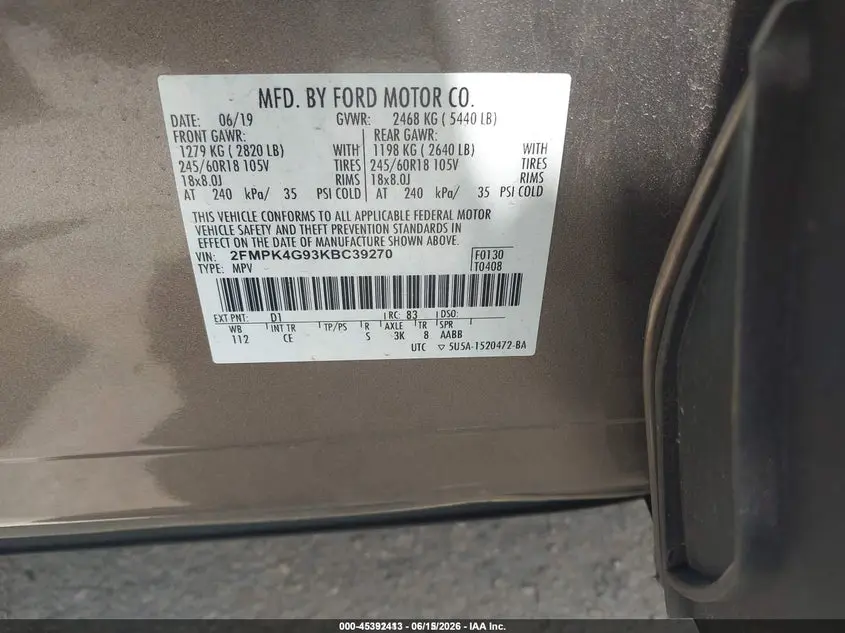 2019 FORD EDGE SE